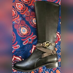 NEW Michael Kors Rory Leather and Logo Boot